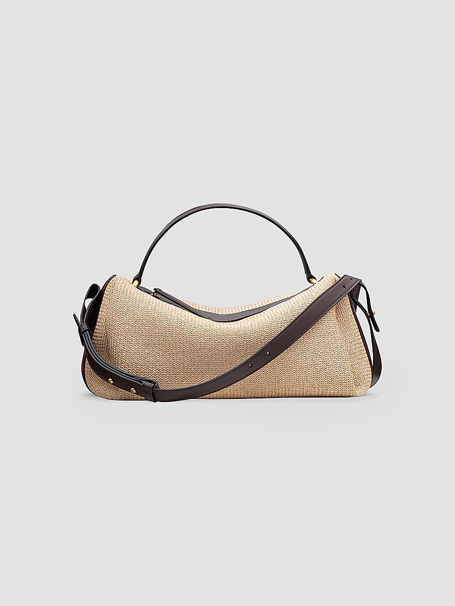Neous Women's Scorpius Raffia-Leather Crossbody Bag - Natural Dark Chocolate