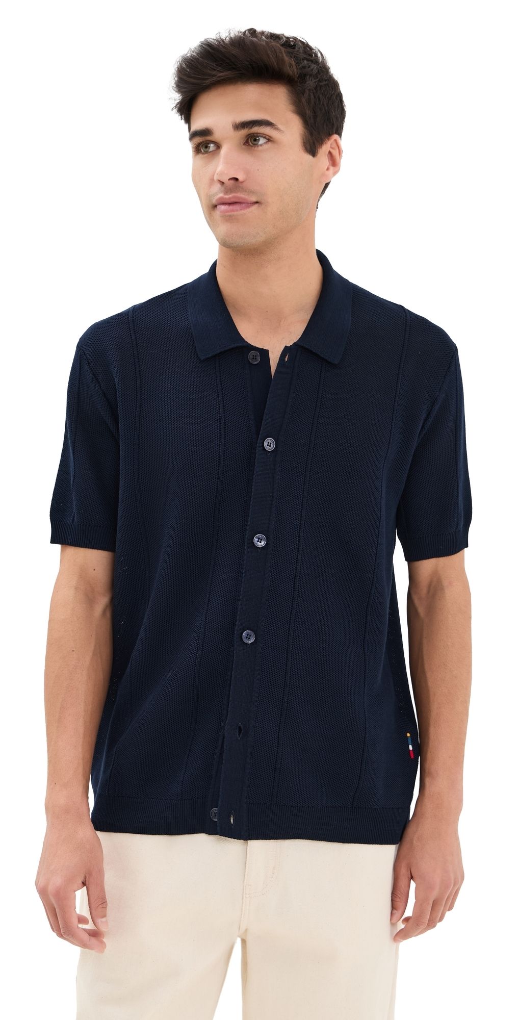 Orlebar Brown Tiernan Knit Button Polo Night Iris S