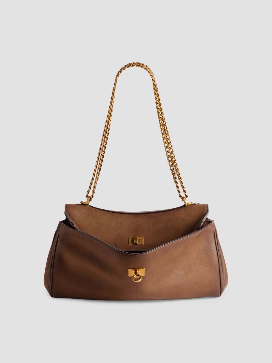 Balenciaga Women's Rodeo East-West Chain Shoulder Bag - Caramel