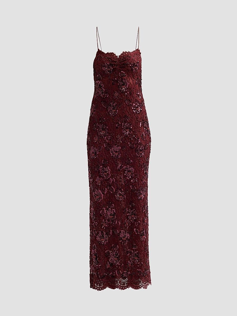 Women's Ciona Embellished Lace Sweetheart Gown - Bordeaux - Size 6
