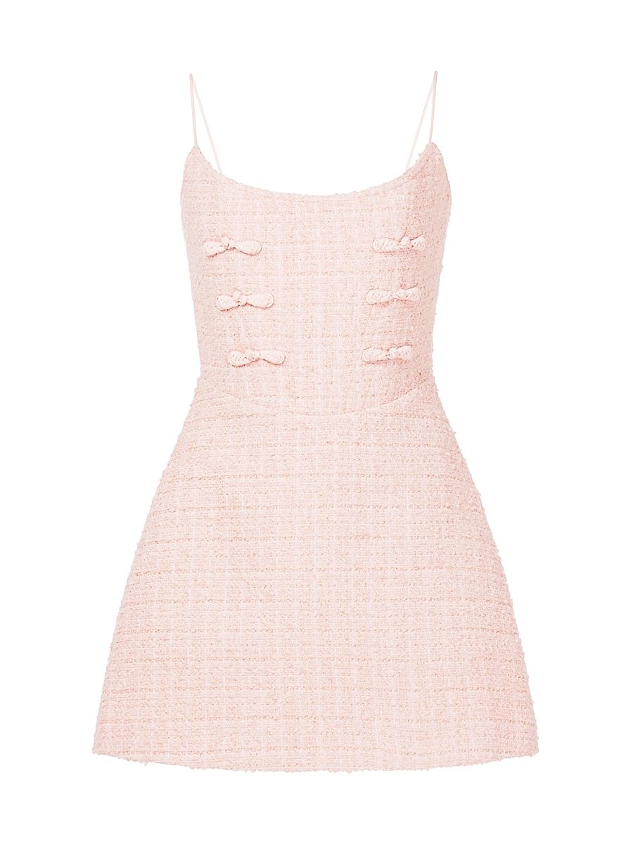 Women's Andi Tweed Sleeveless A-Line Minidress - Pastel Pink - Size 10