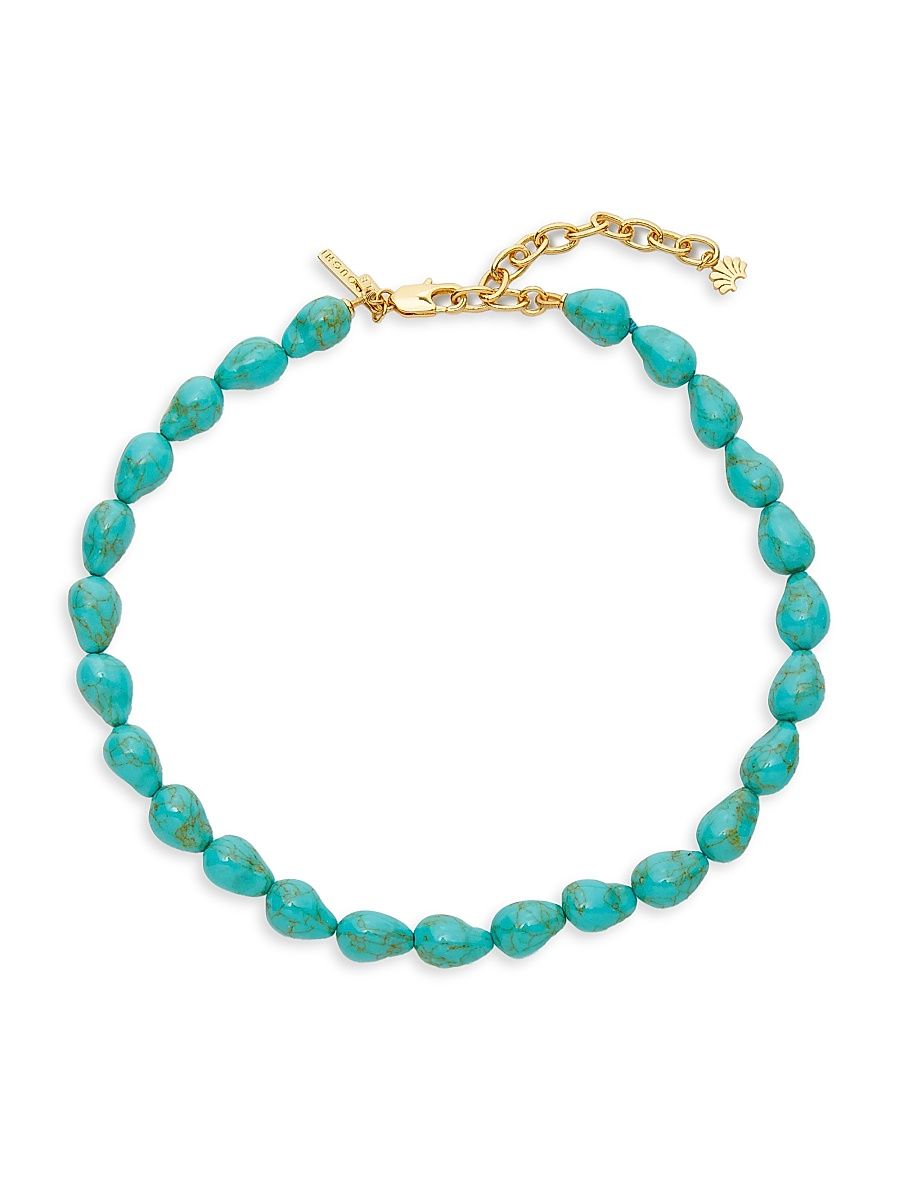 Women's Baroque Turquoise Resin Collar Necklace - Turquoise