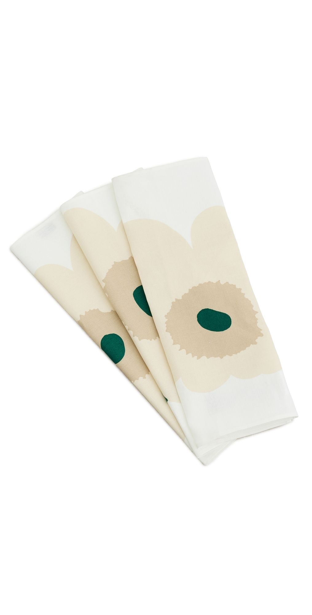 Marimekko Unikko Fabric Napkin Set White/Hay/Sand/Emerald One Size