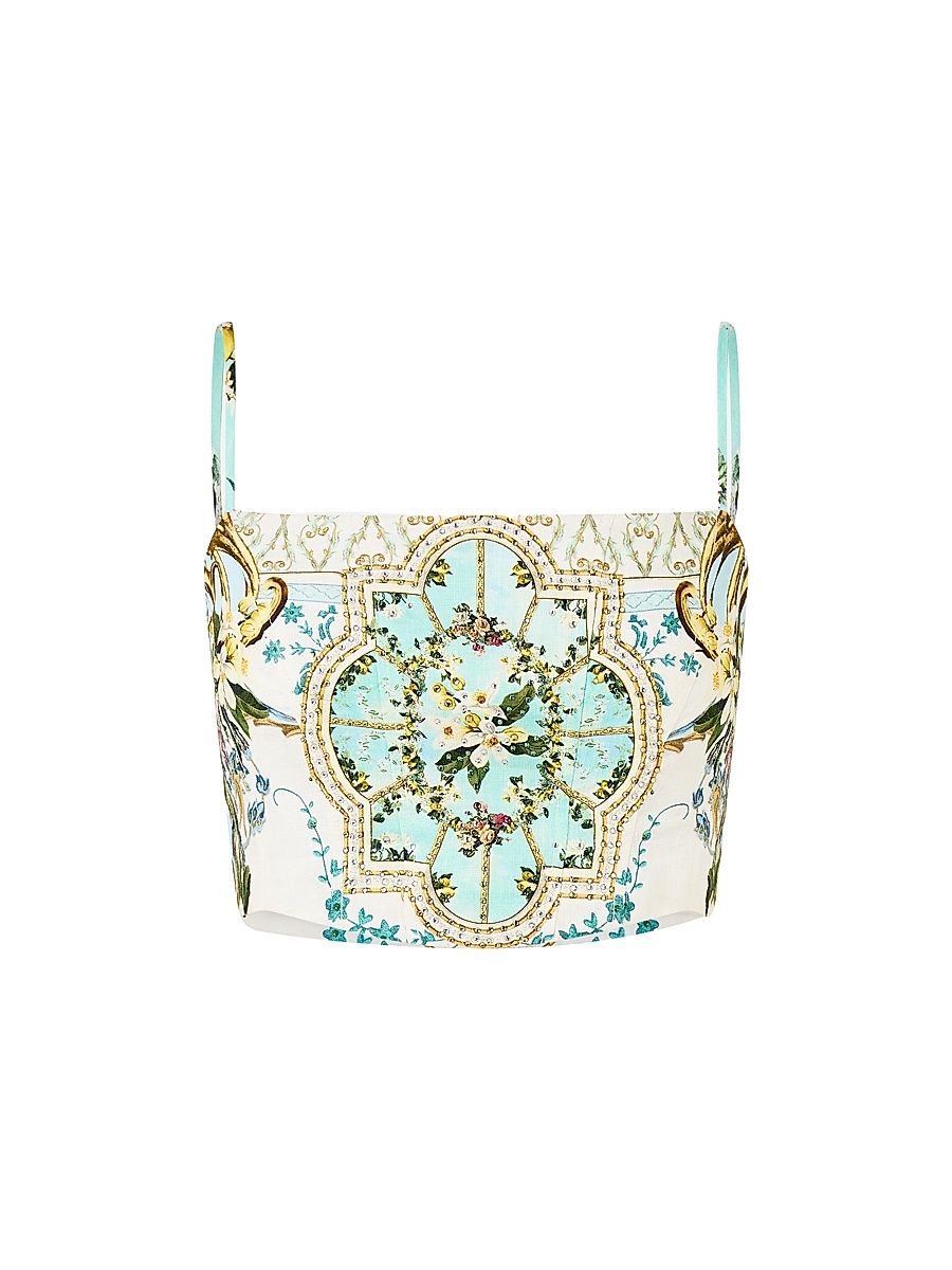 Women's Camilla x White Lotus Corset Crop Top - Venus On A Vespa - Size XL