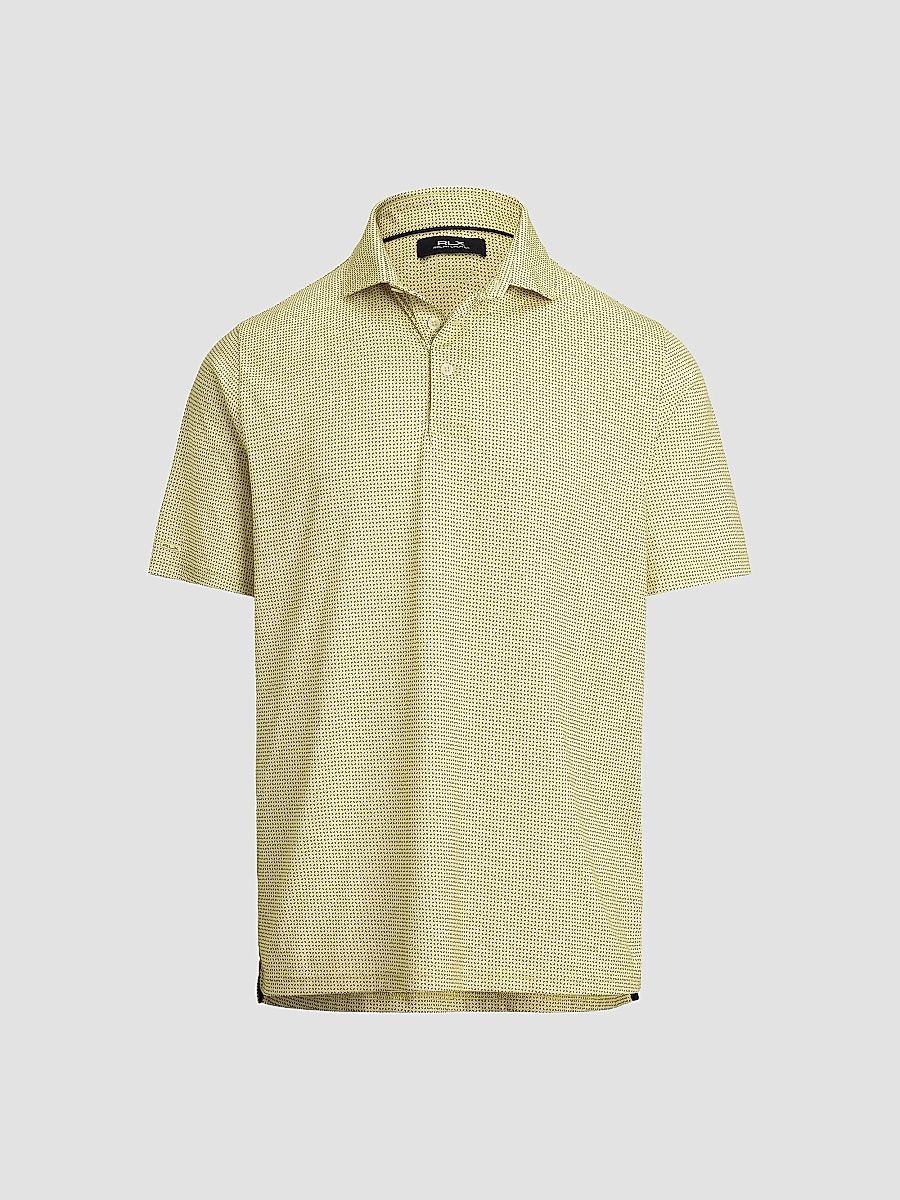RLX Ralph Lauren Men's Luxury Perforated Polo Shirt - Wicket Yellow Petal Boxes - Size XXL