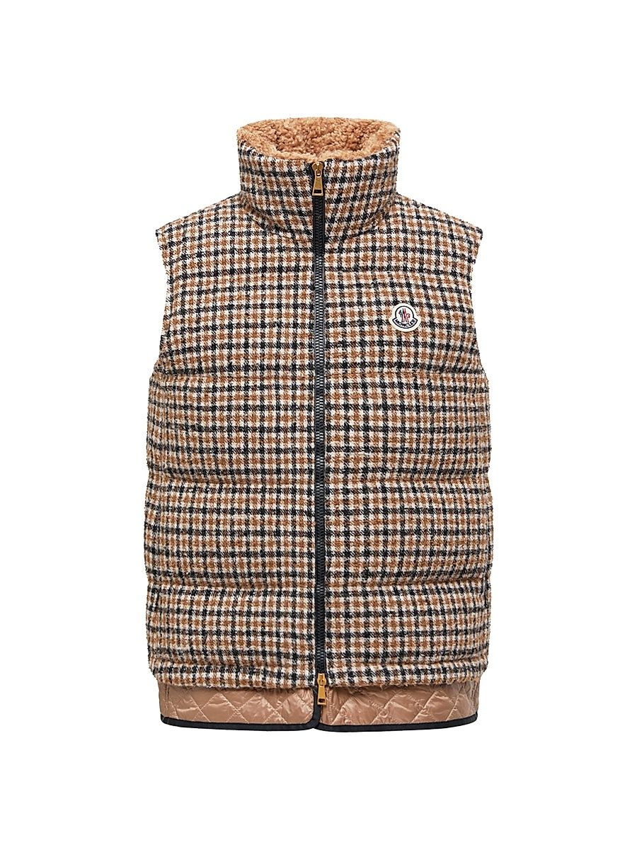 Women's Touvet Puffer Vest in Wool Blend - Brown Black - Size XXL