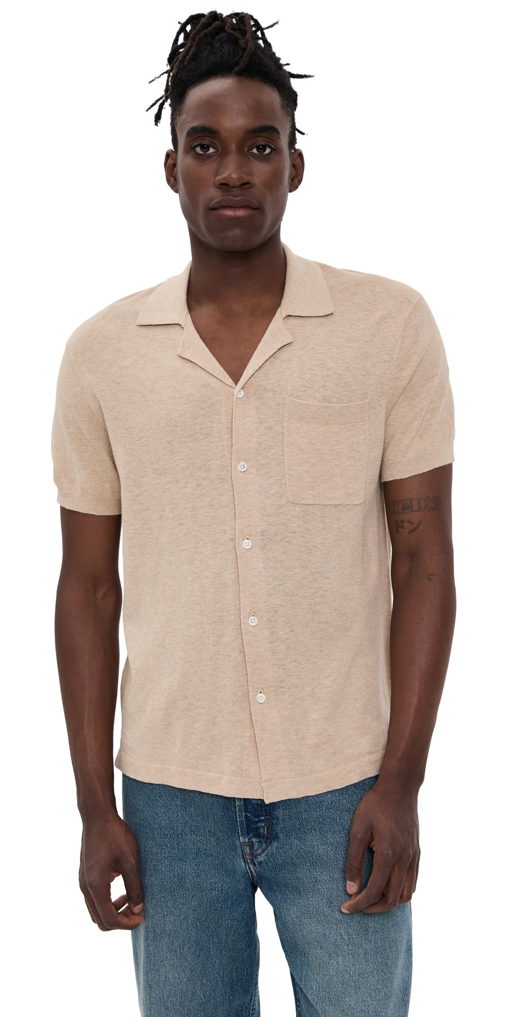 Alex Mill Sweater Bowling Shirt Sand XXL