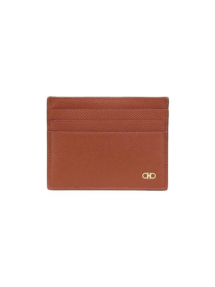 Men's Micro Leather Card Holder - New Cognac
