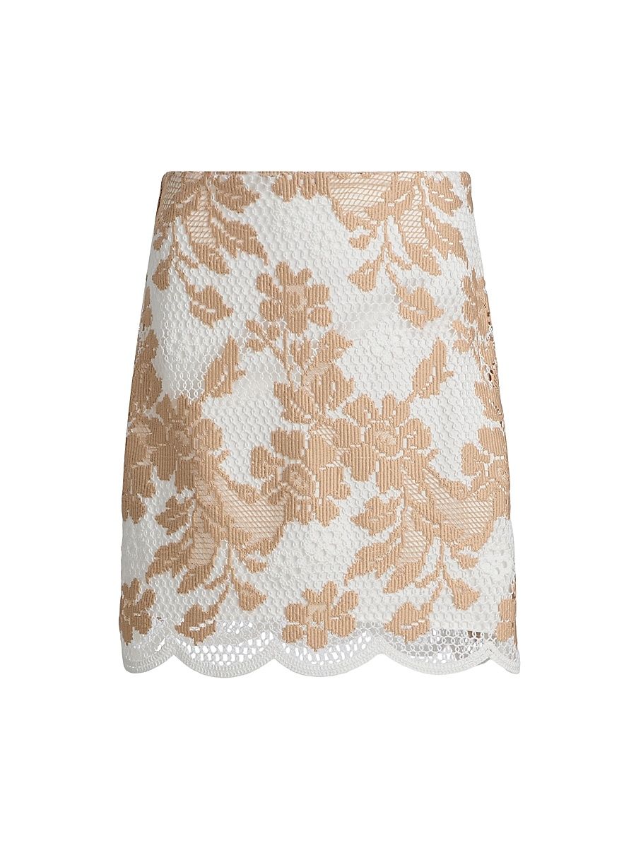 Women's Hunter Floral Lace Miniskirt - Natural Multi - Size 12