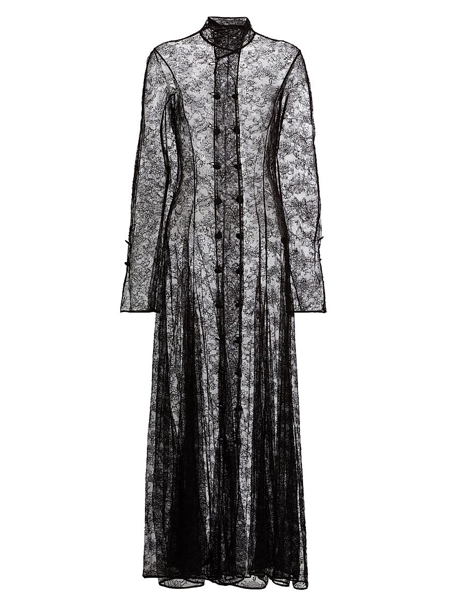 Women's Sabine Floral Lace Maxi Dress - Black - Size 2
