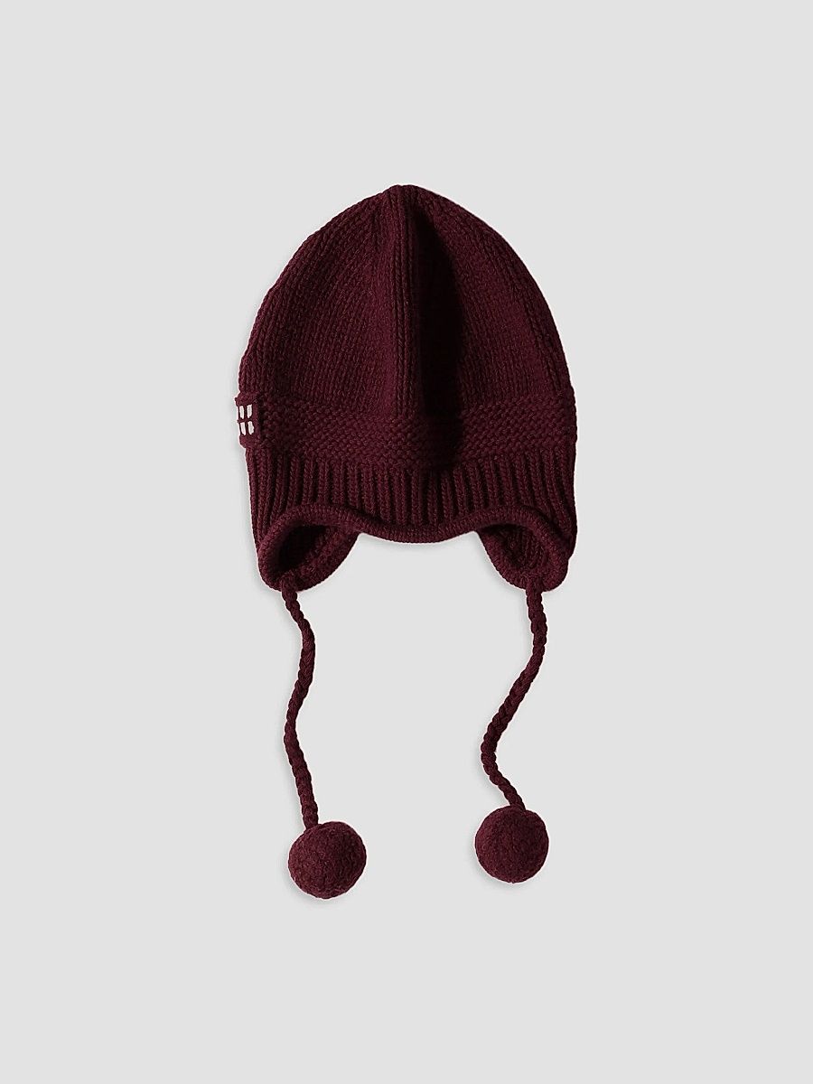 Women's Wool and Cashmere Hat - Dark Red - Size Large