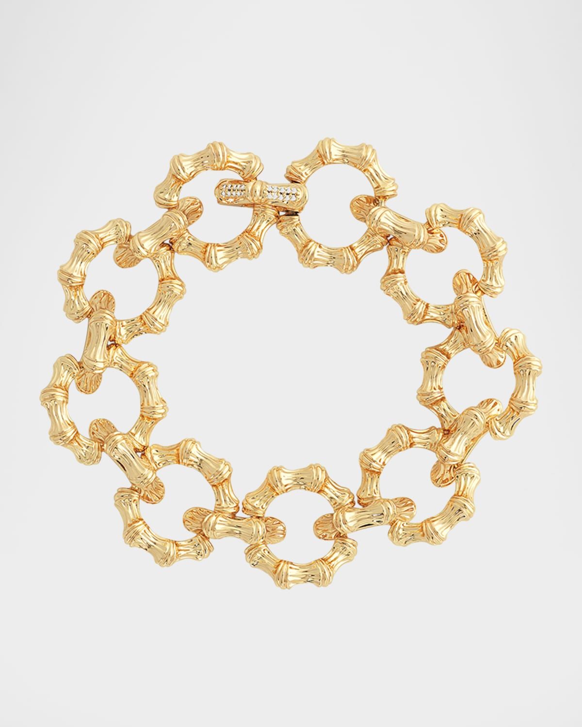 Cubic Zirconia Bamboo Chain Bracelet