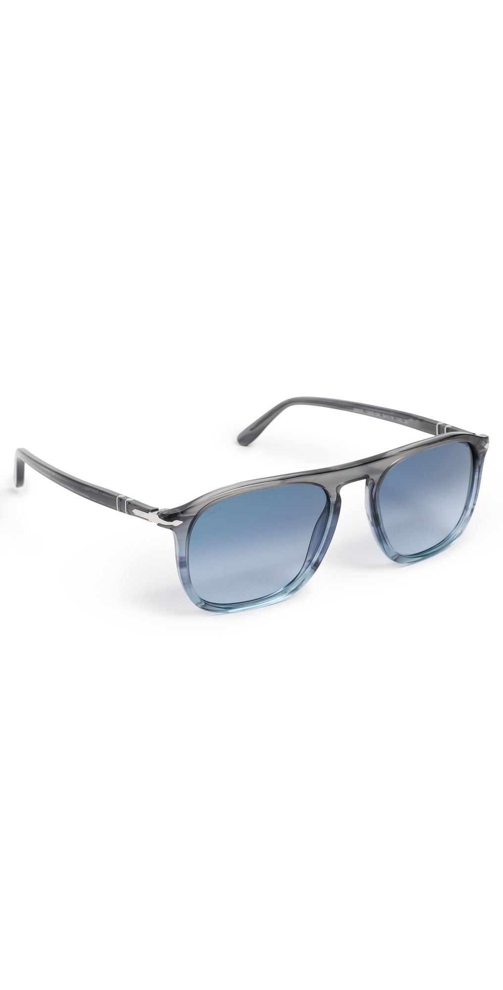 Persol 0PO3392S Sunglasses Striped Grey/Azure Grad Blue One Size