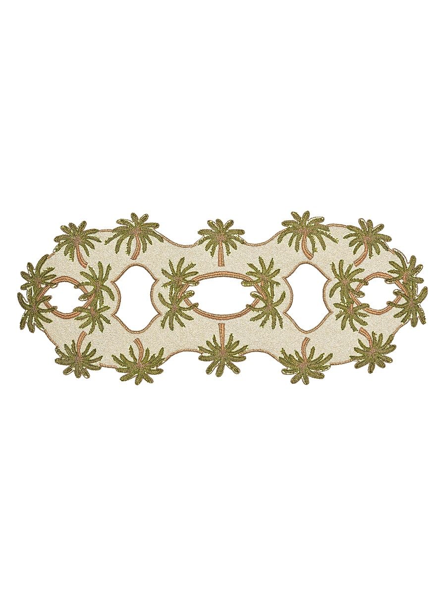 Oasis Beaded Runner - Ivory Green Gold