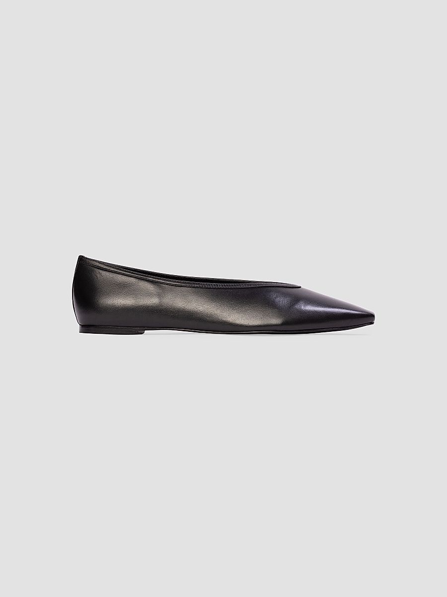 Women's Ayra Leather Ballerinas - Black Leather - Size 5