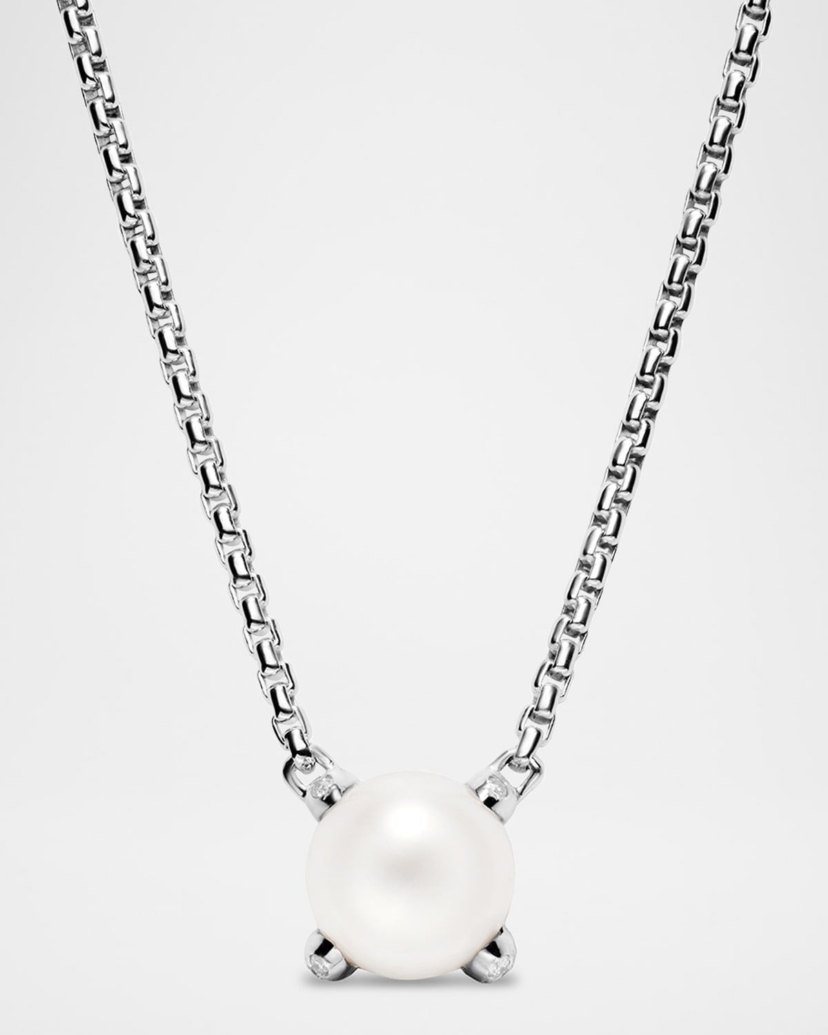 Pearl Classics Necklace with Diamonds in Silver, 16-18"L