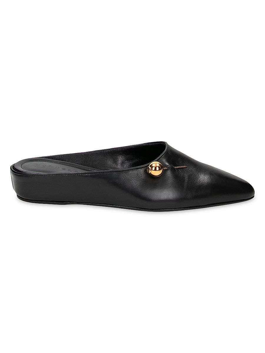 Women's Sleep On It Leather Slip-On Flats - Soft Grain Calf Skin Black - Size 11