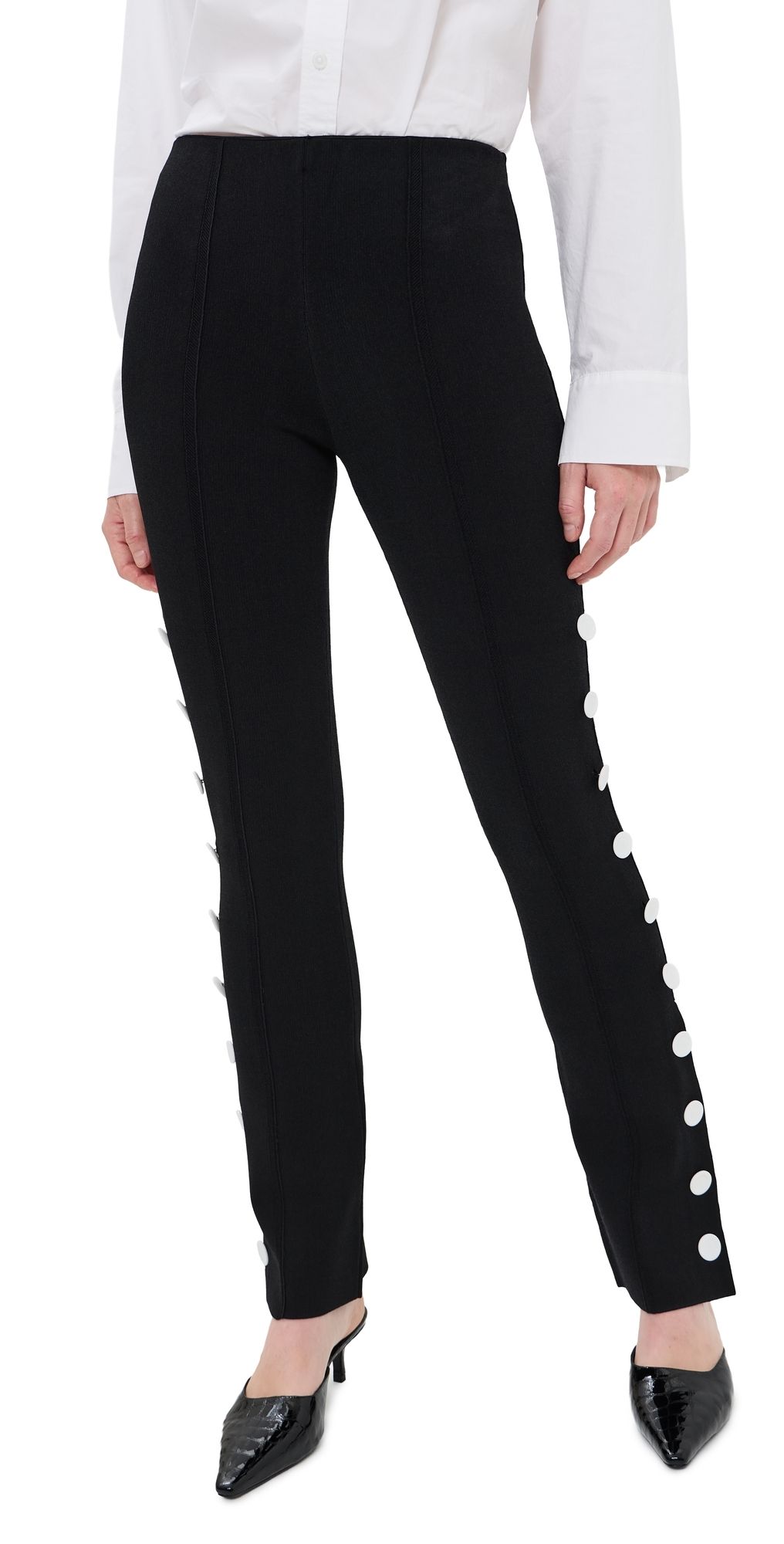 Proenza Schouler Martina Pants in Compact Stretch Viscose Black M