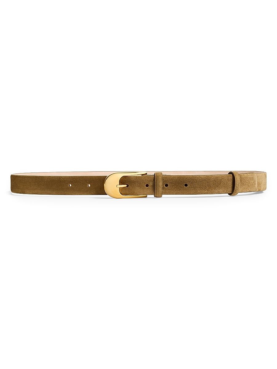 Women's Dome Suede Belt - Mud - Size Medium