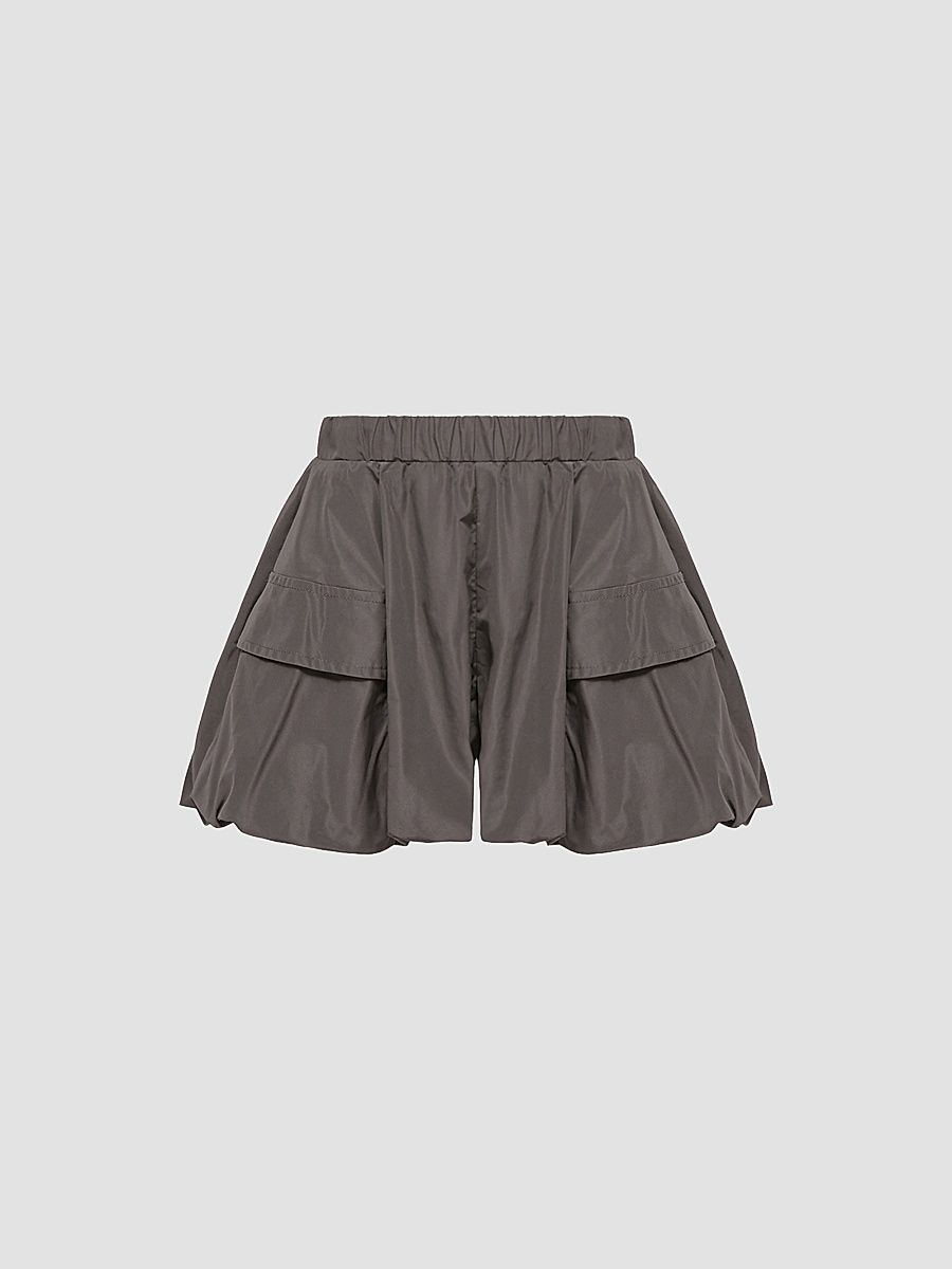 Little Girl's and Girl's Shorts in Taffeta - Dark Gray - Size 8