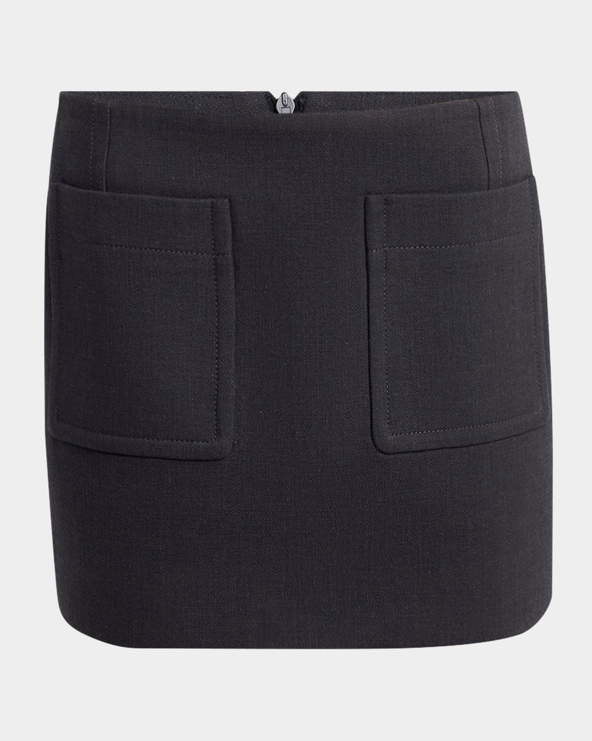 Pocket Light Structured Cotton Mini Skirt