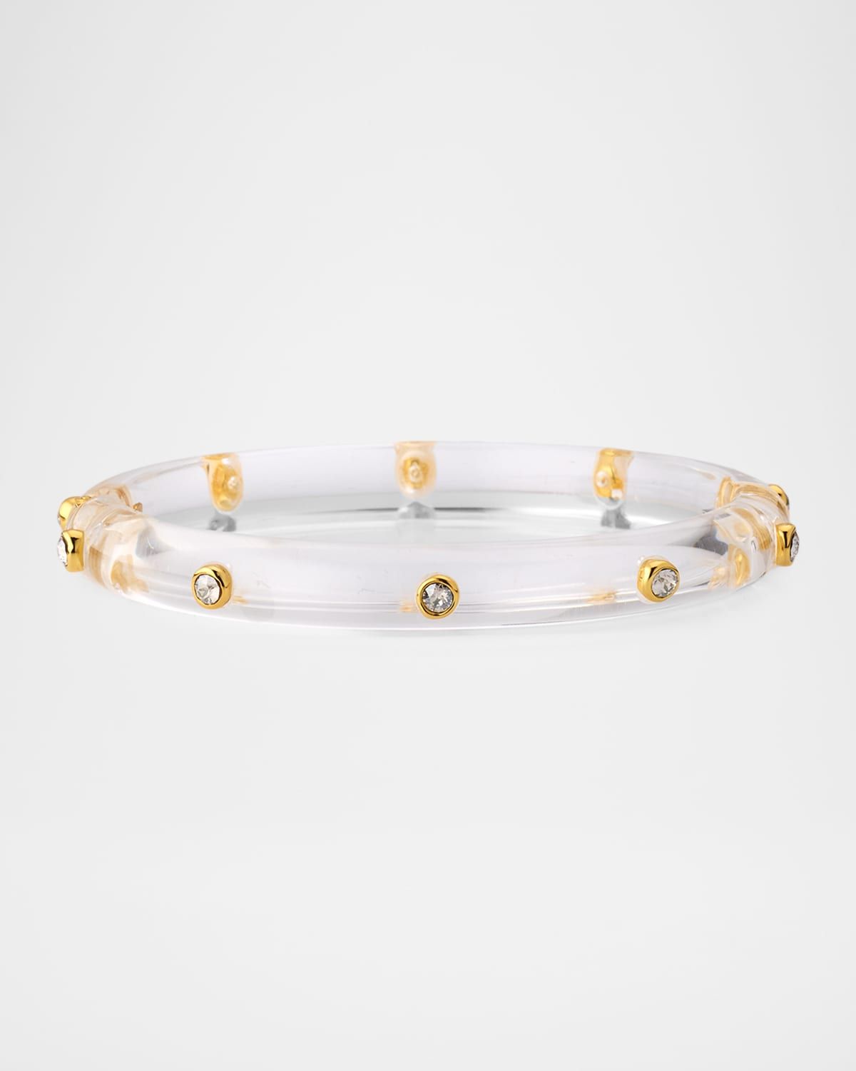 Crystal Studded Lucite Hinge Bracelet