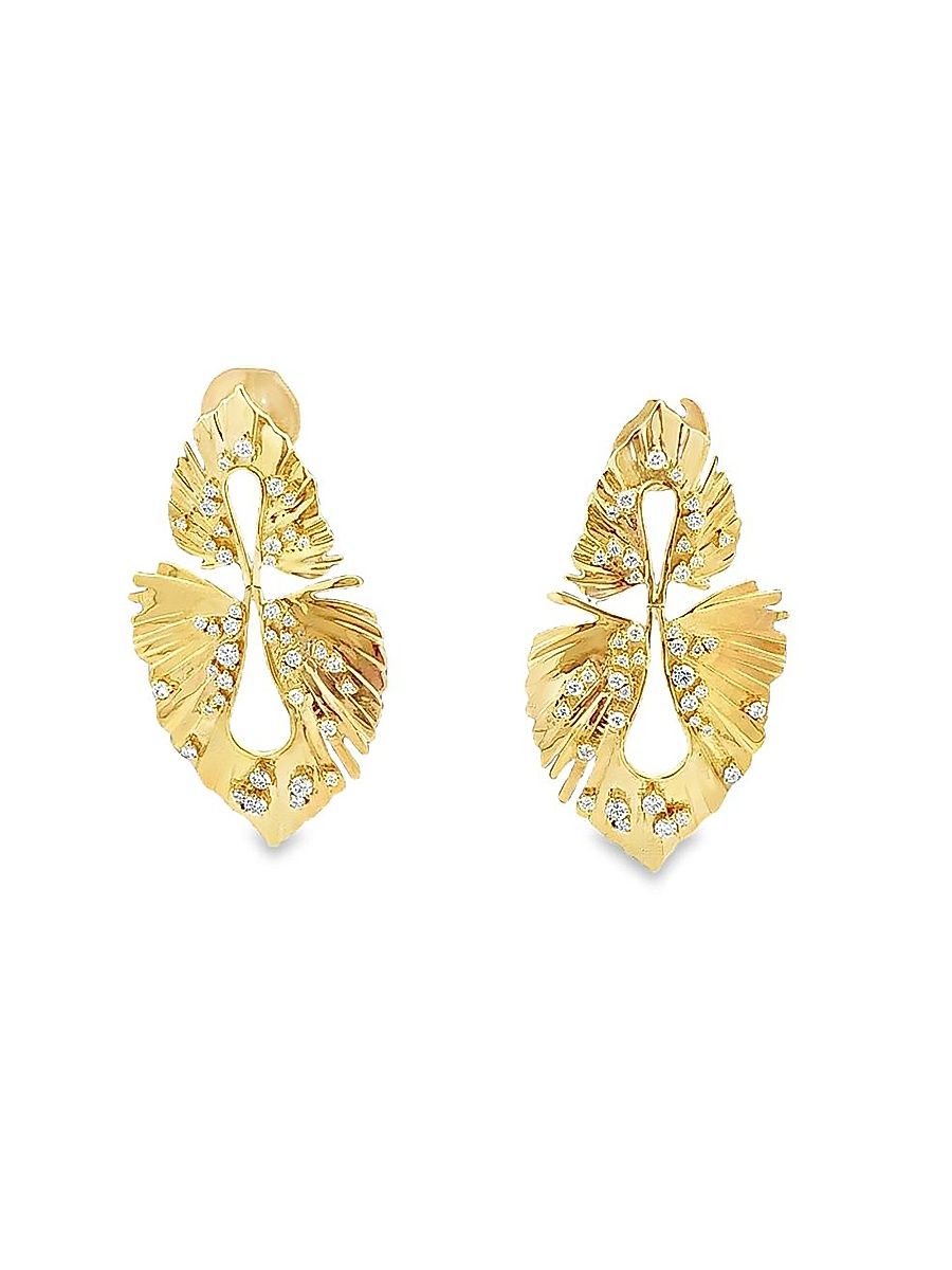 Women's Bahia 18K Yellow Gold & 0.85 TCW Diamond Drop Earrings - Yellow Gold