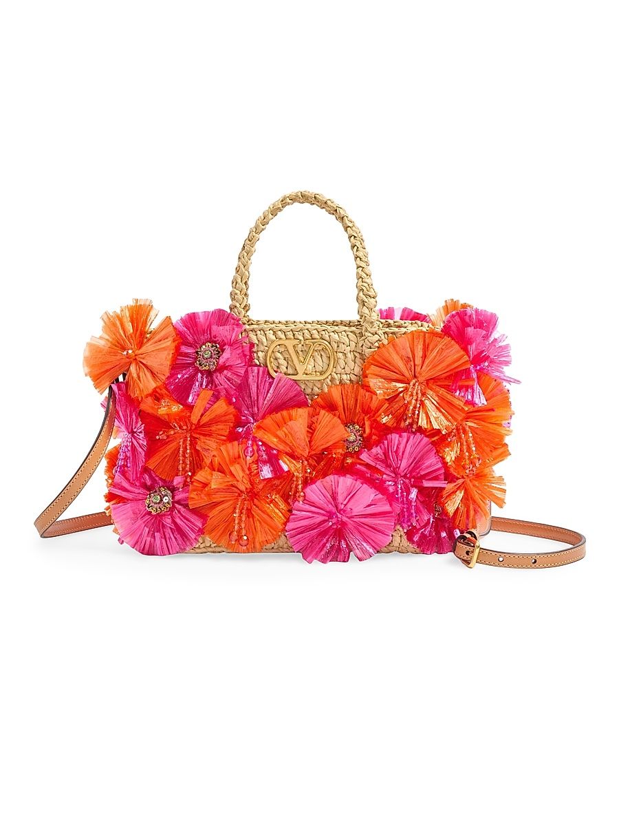 Women's Small Shopping Bag in Synthetic Raffia