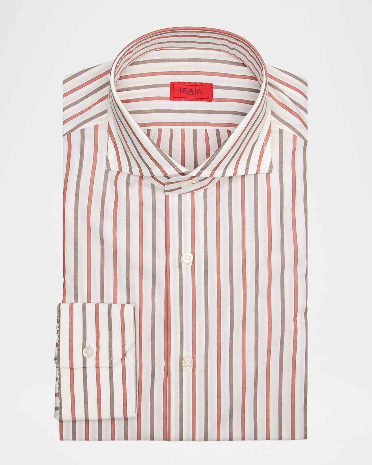 Men & apos;s Cotton Bicolor Stripe Spread-Collar Dress Shirt