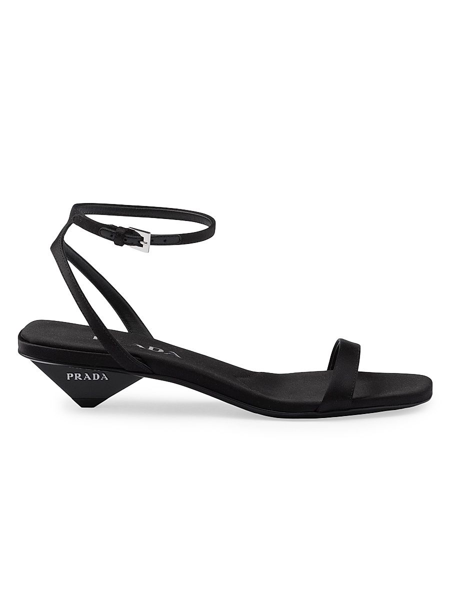Women's Satin Sandals - Black - Size 8.5