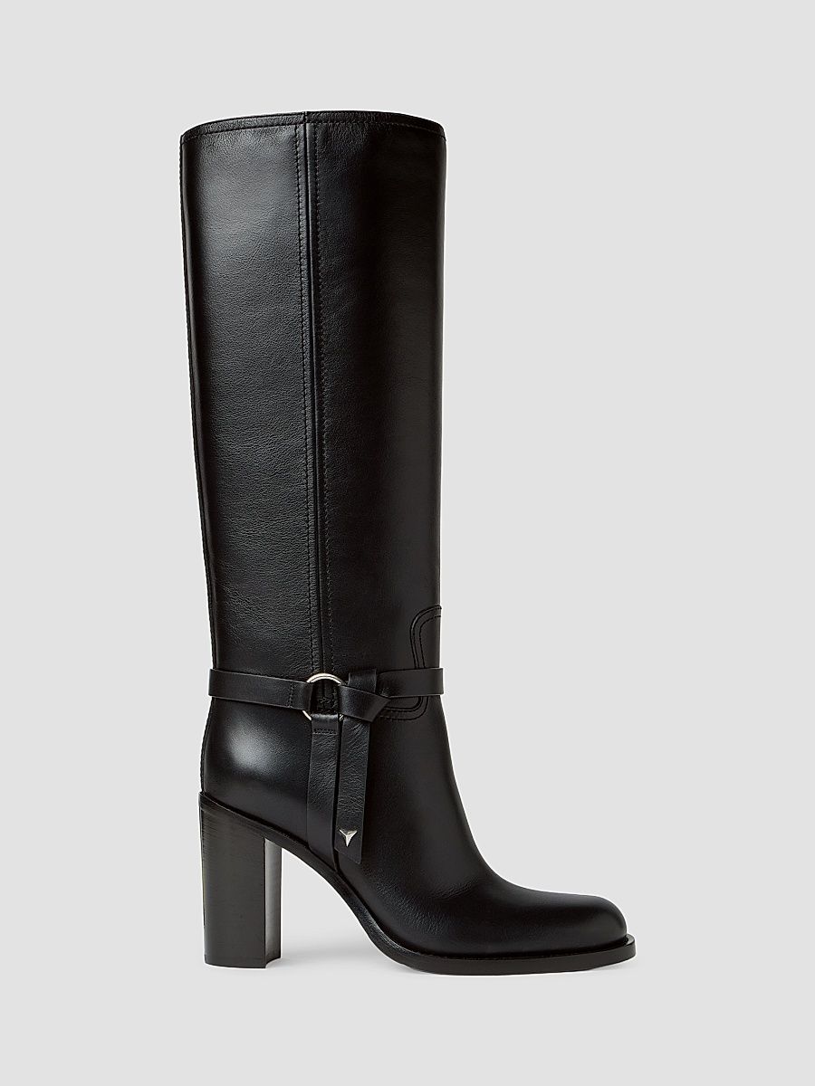 Women's 95MM Dressage Knee-High Leather Boots - Nero - Size 12