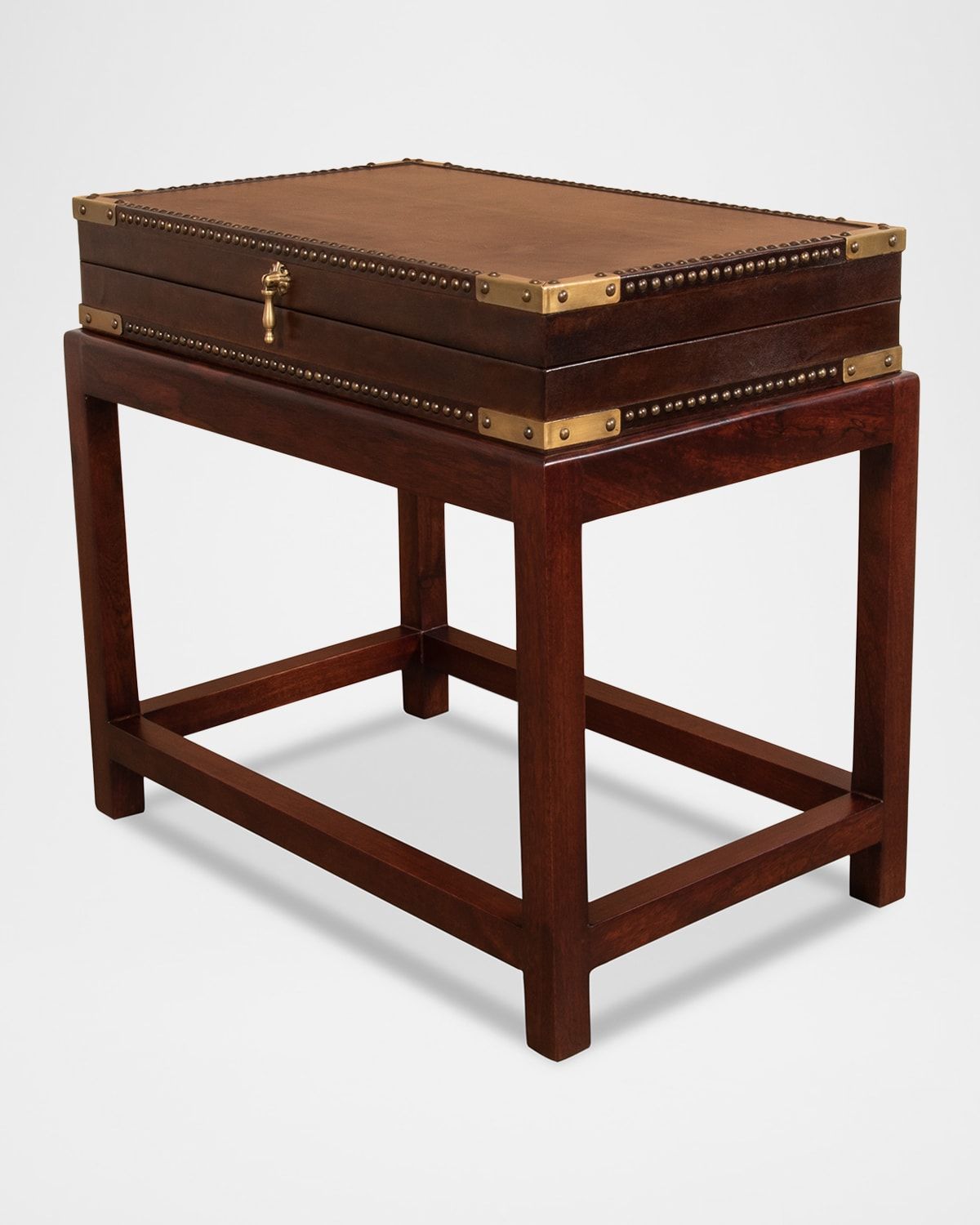 Winchester Leather Box on Stand Table
