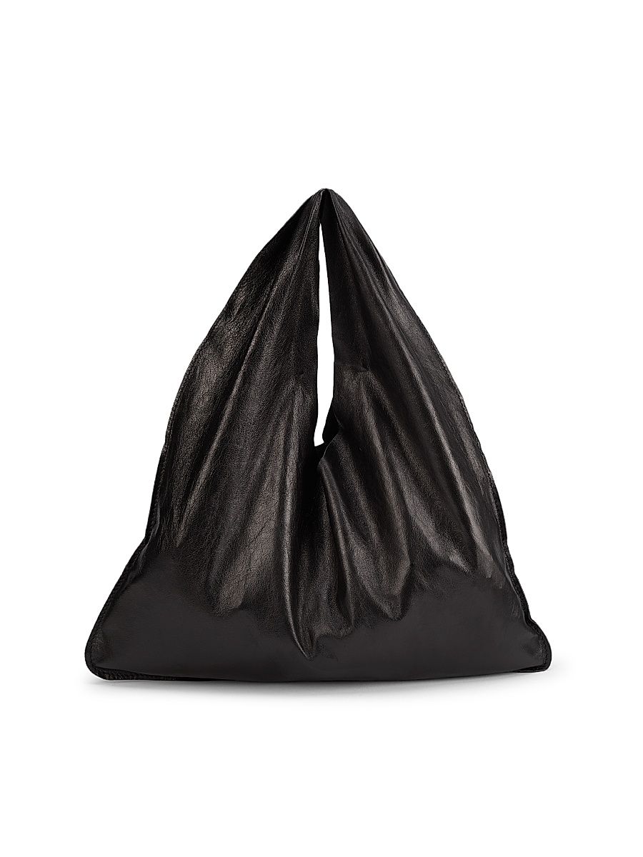 Women's Small Bindle Leather Bag - Black Pld