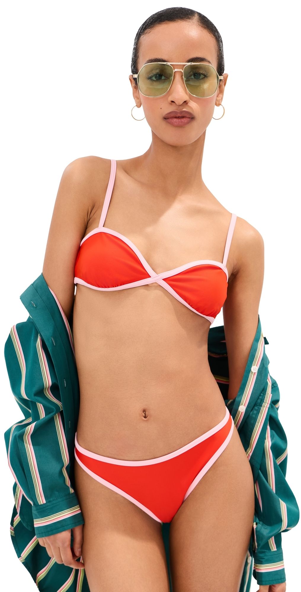 LE BOP Colorblock Bikini Top Clambake/Pink XXL