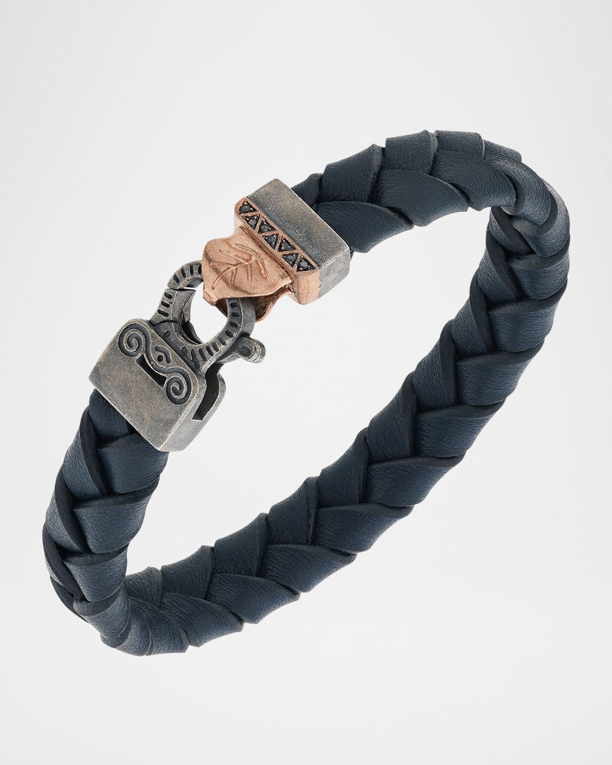Men & apos;s Flaming Tongue Wide Leather Bracelet