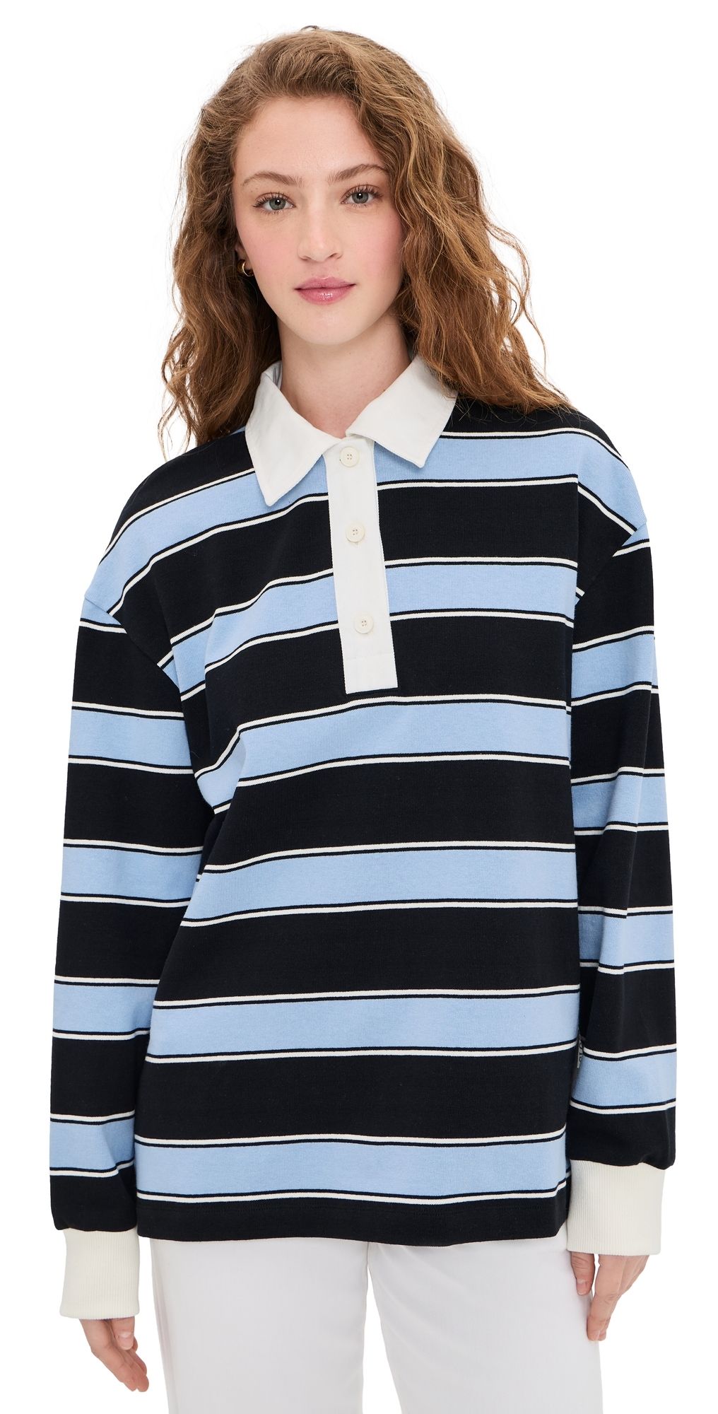 Closed Striped Rugby Shirt Sky Blue XS