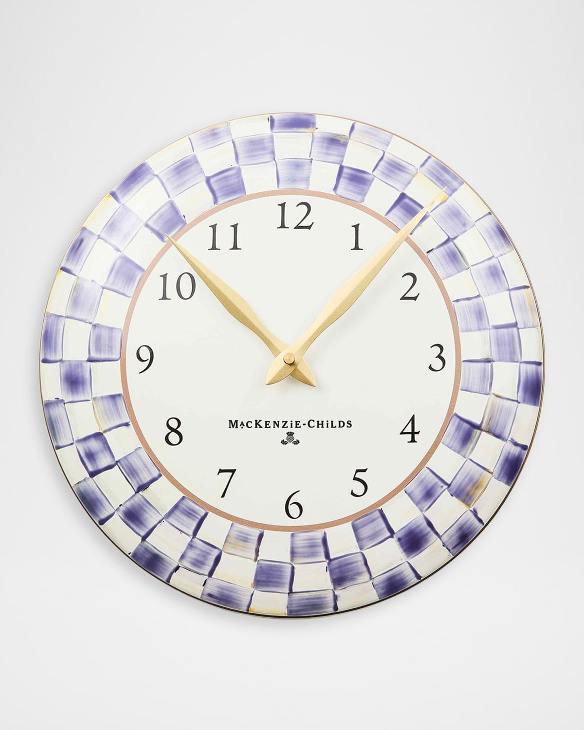 Violet Check Wall Clock
