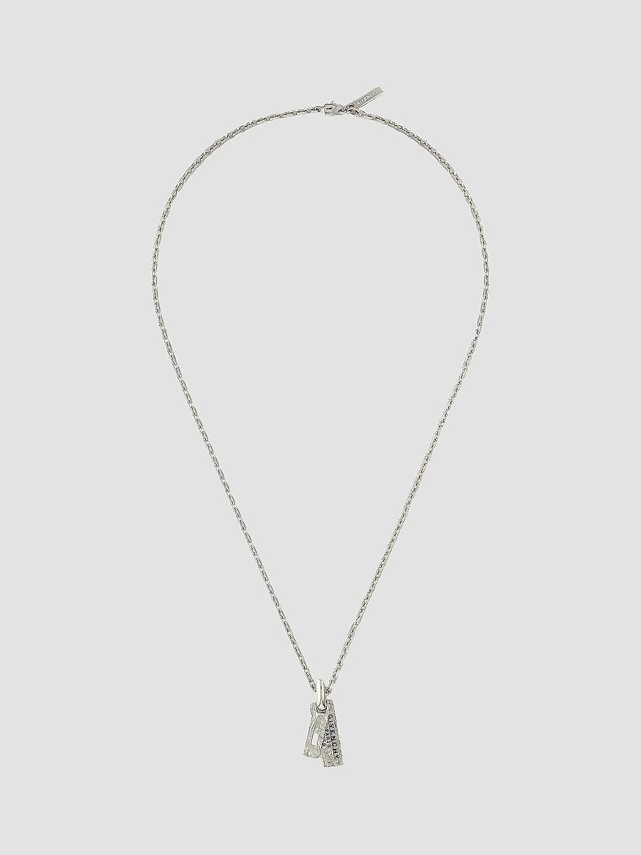 Givenchy Men's Tape Necklace in Metal and Enamel - Antic Silvery