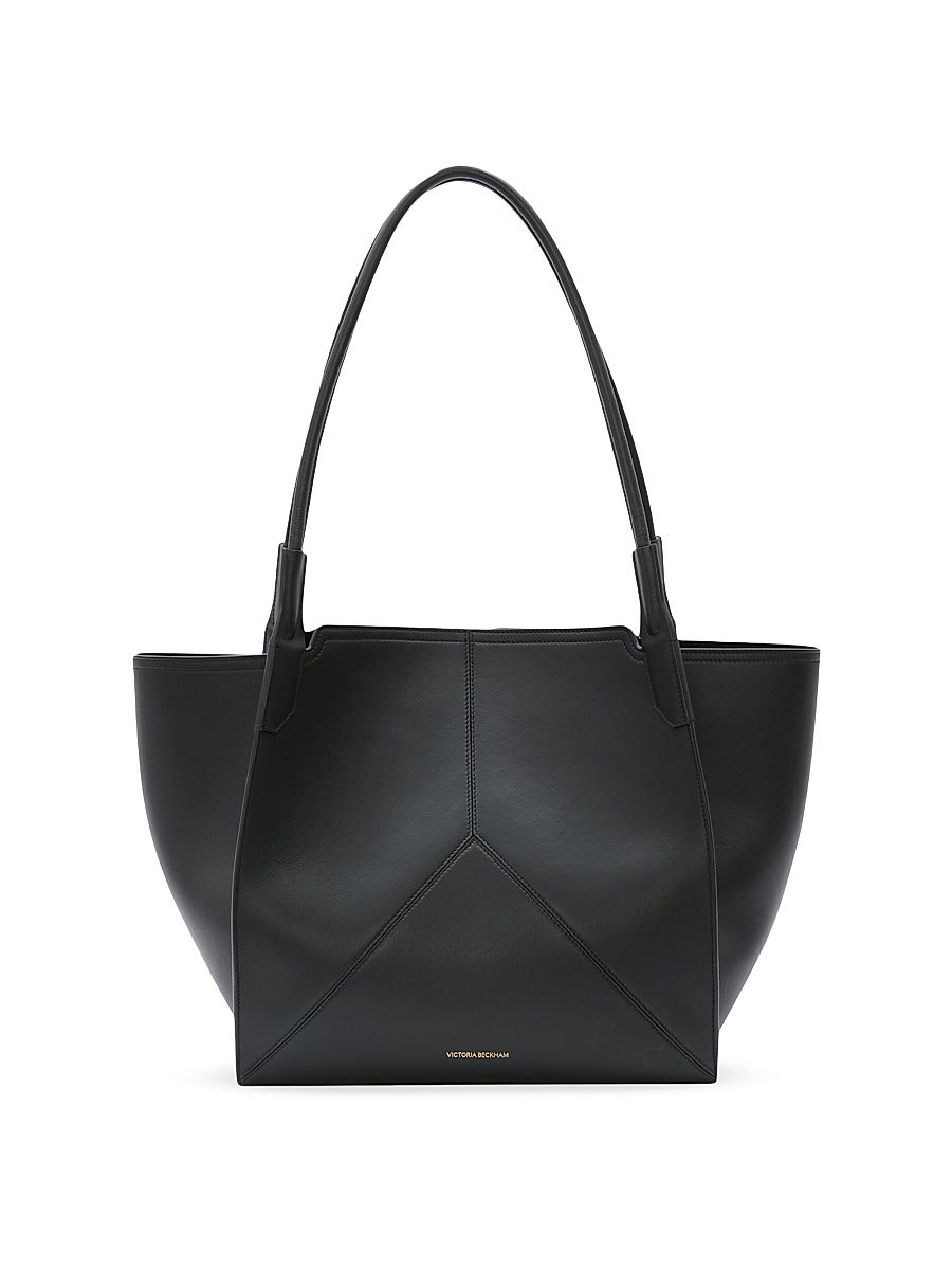 Women's Small Victoria Leather Tote Bag - Black