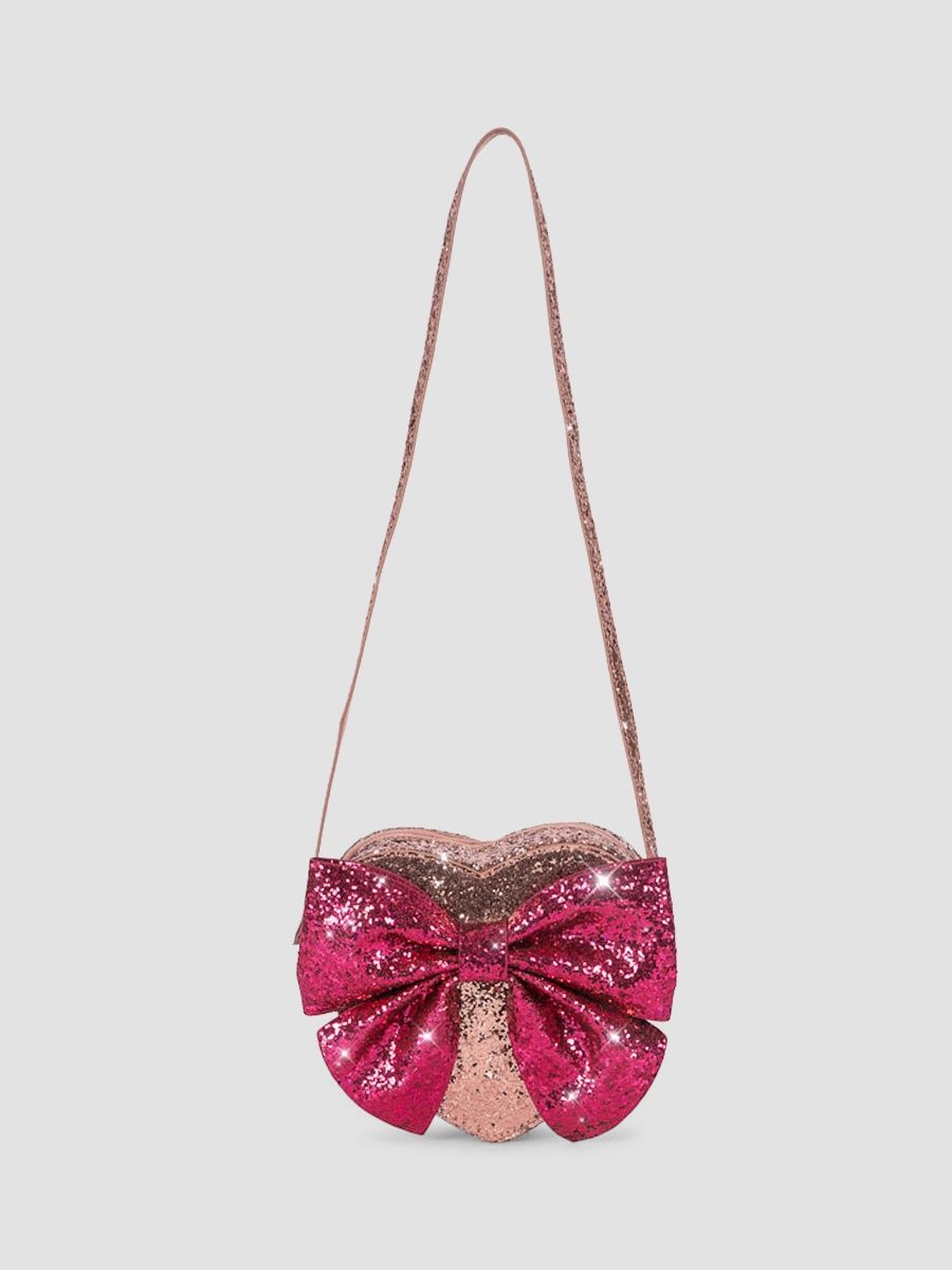 Konges Slojd Girl's Girl's Glittery Heart Crossbody Bag - Sangria