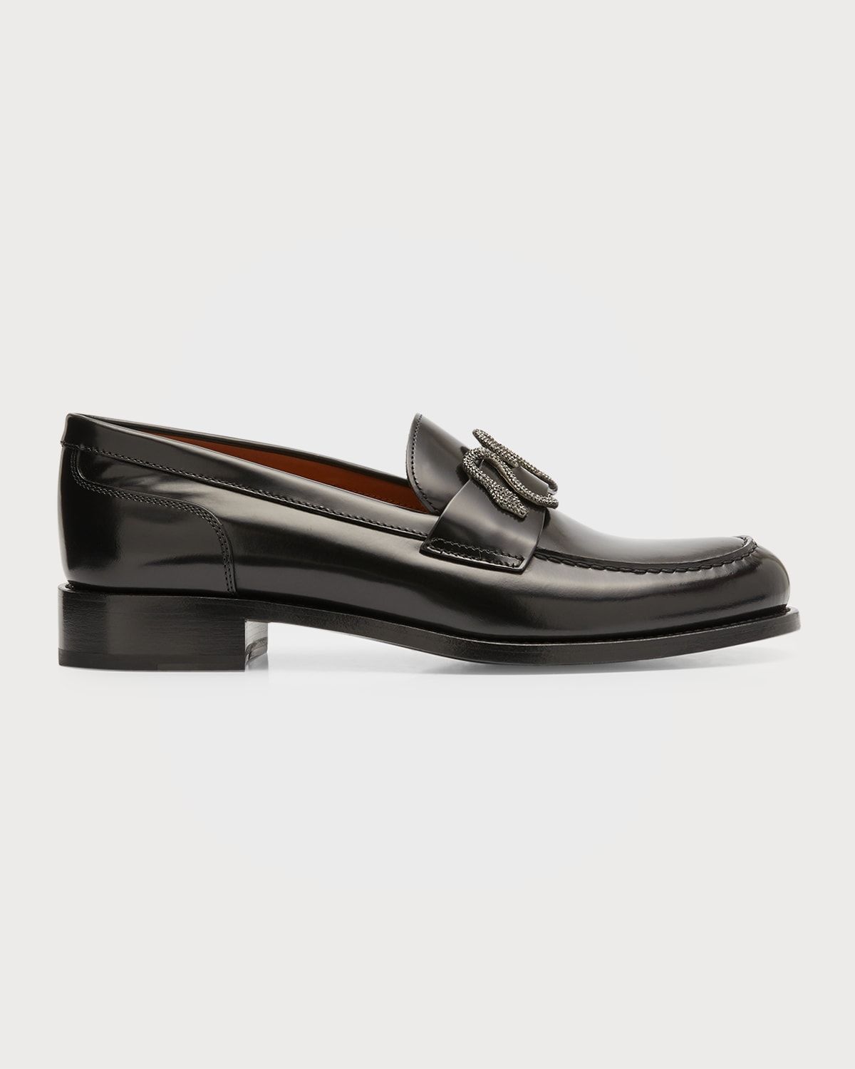 Calfskin Strass Snake Penny Loafers