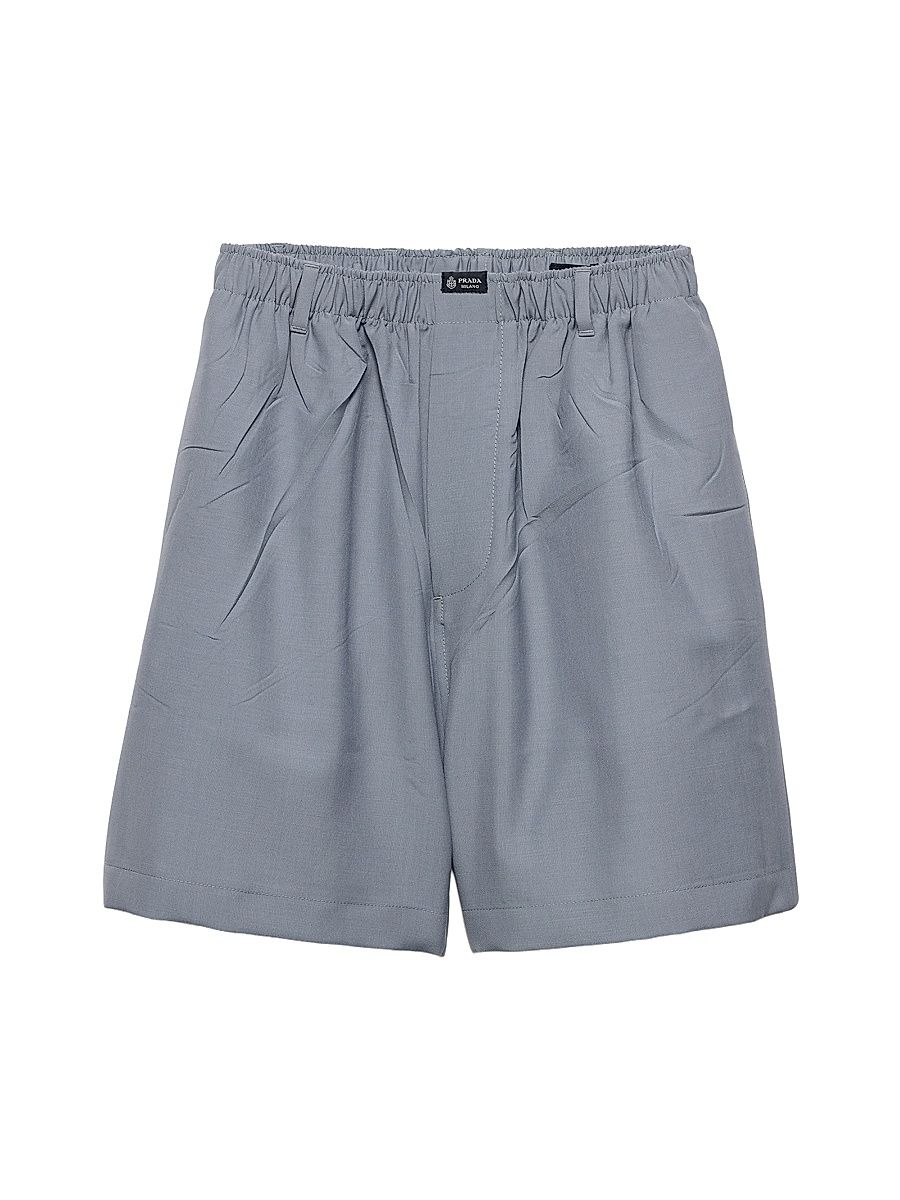 Men's Mohair Wool Bermuda Shorts - Grey - Size Medium