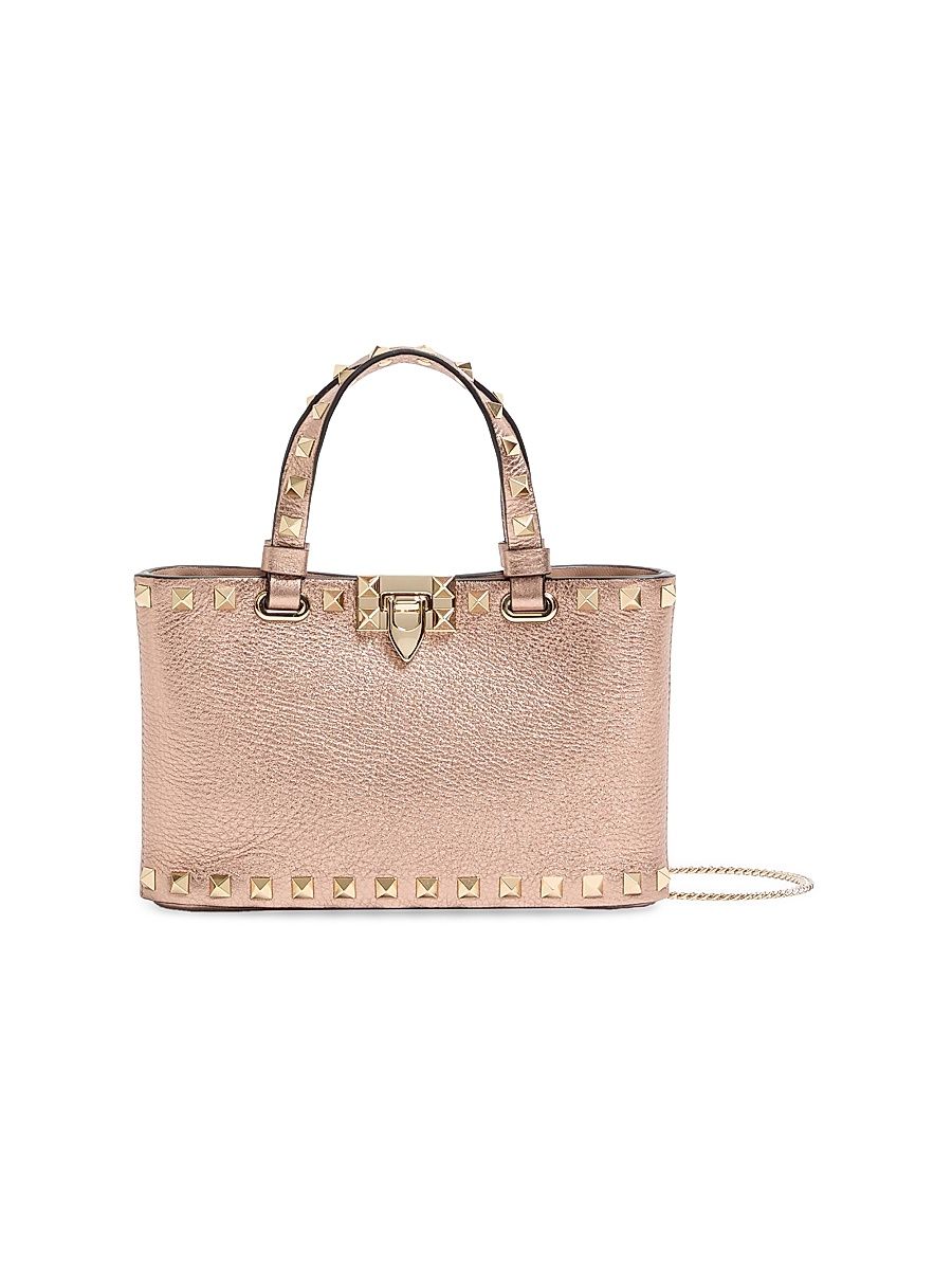 Women's Rockstud Mini Shopping Top Handle Bag - Rose Cannelle
