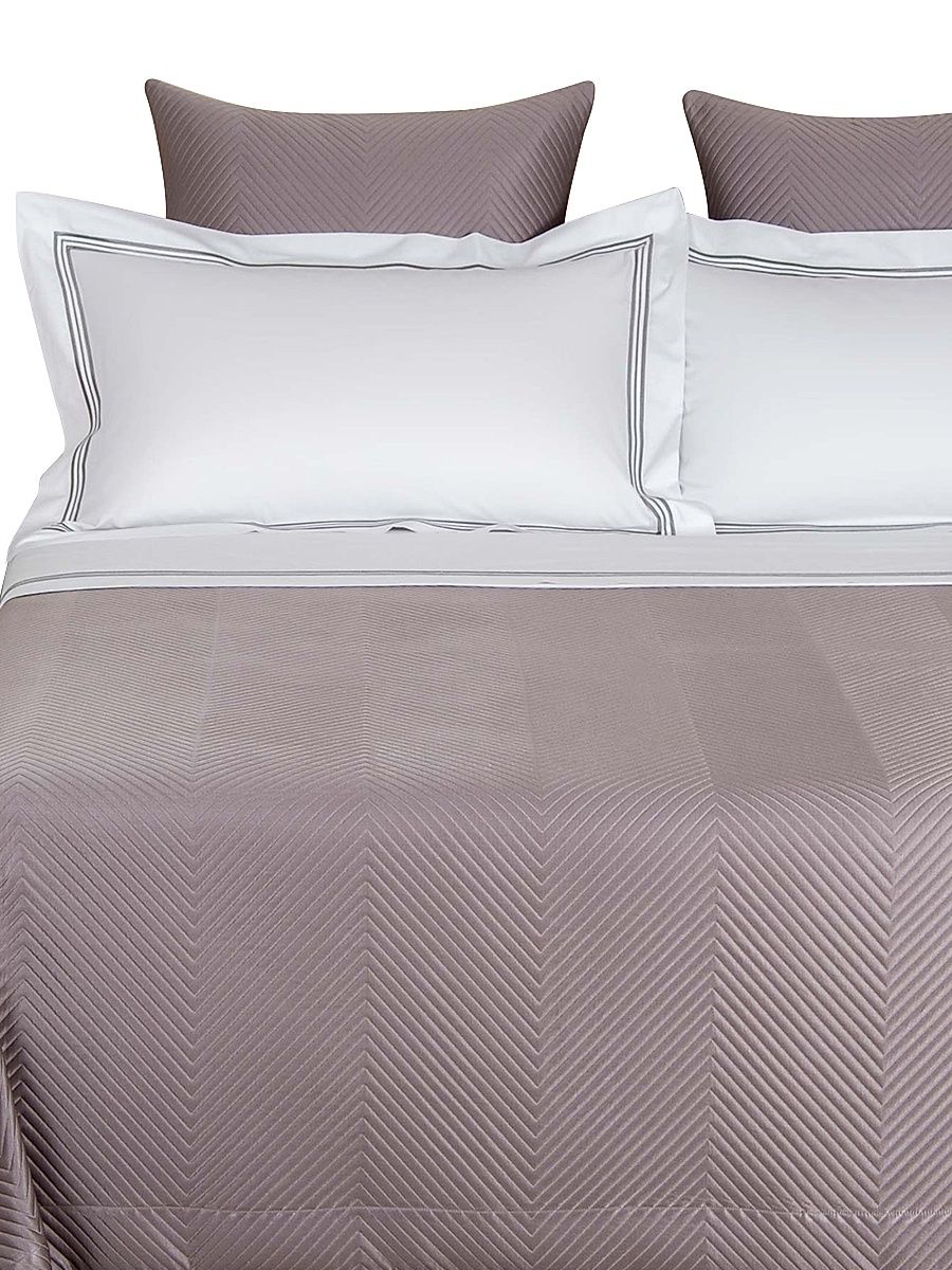 Lux Herringbone King Coverlet - Slate Grey - Size King