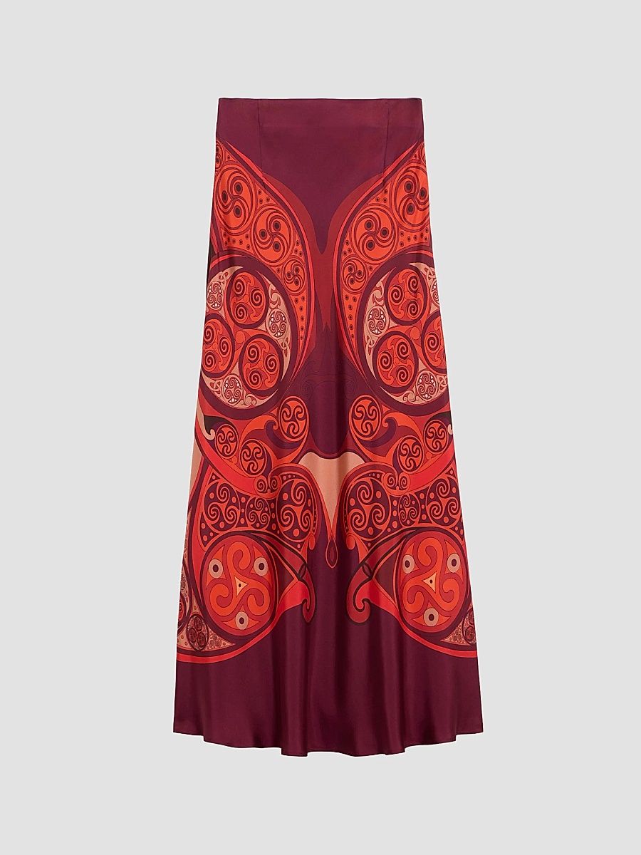 Women's Sleek Skirt - Alchemy Dark Red - Size 2