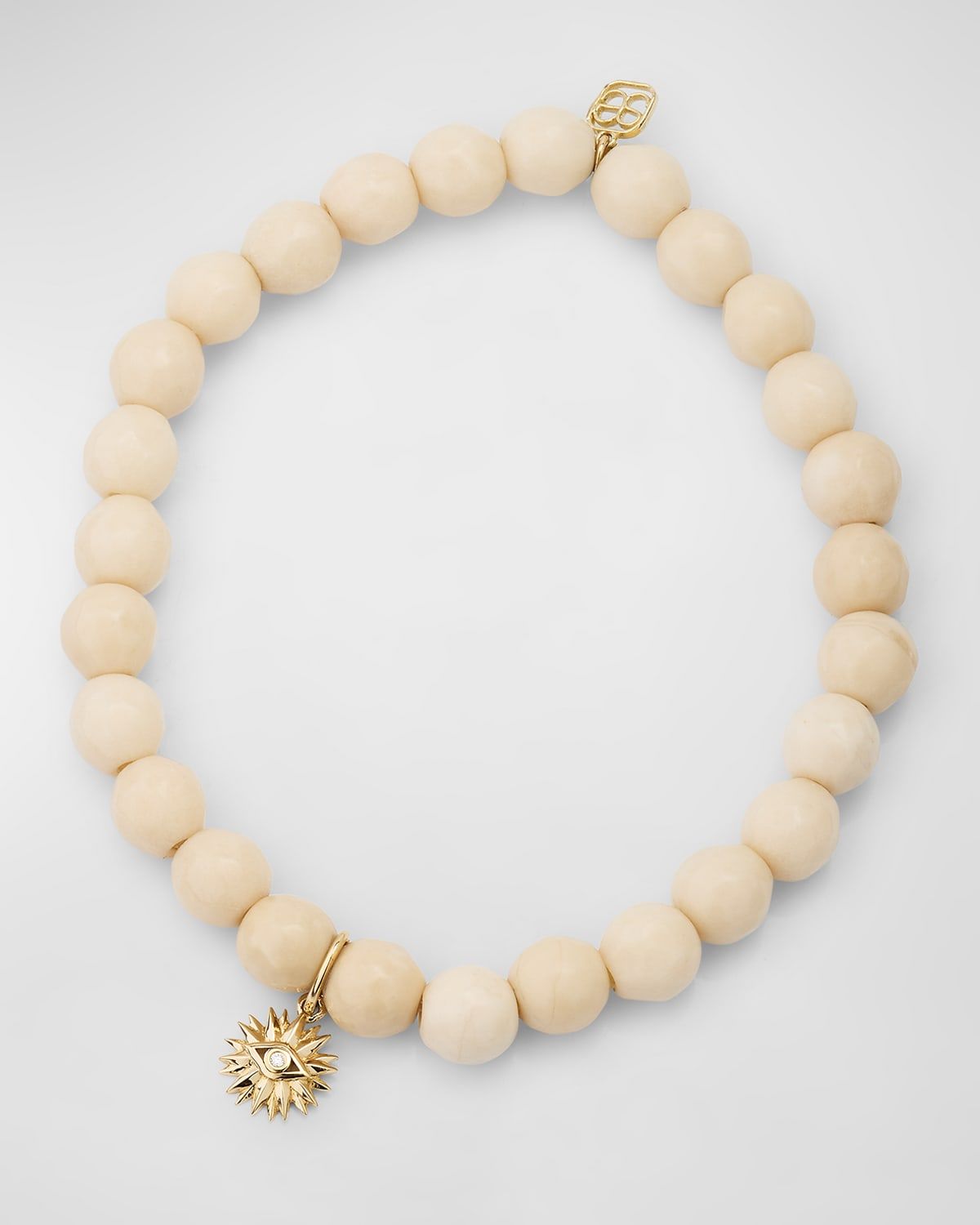 Small Evil Eye Petal Charm on Jasper Beaded Bracelet