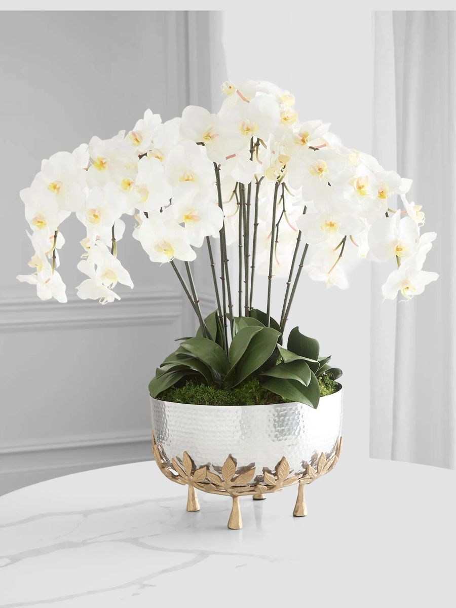 Artifical Orchid Floral Arrangement - White