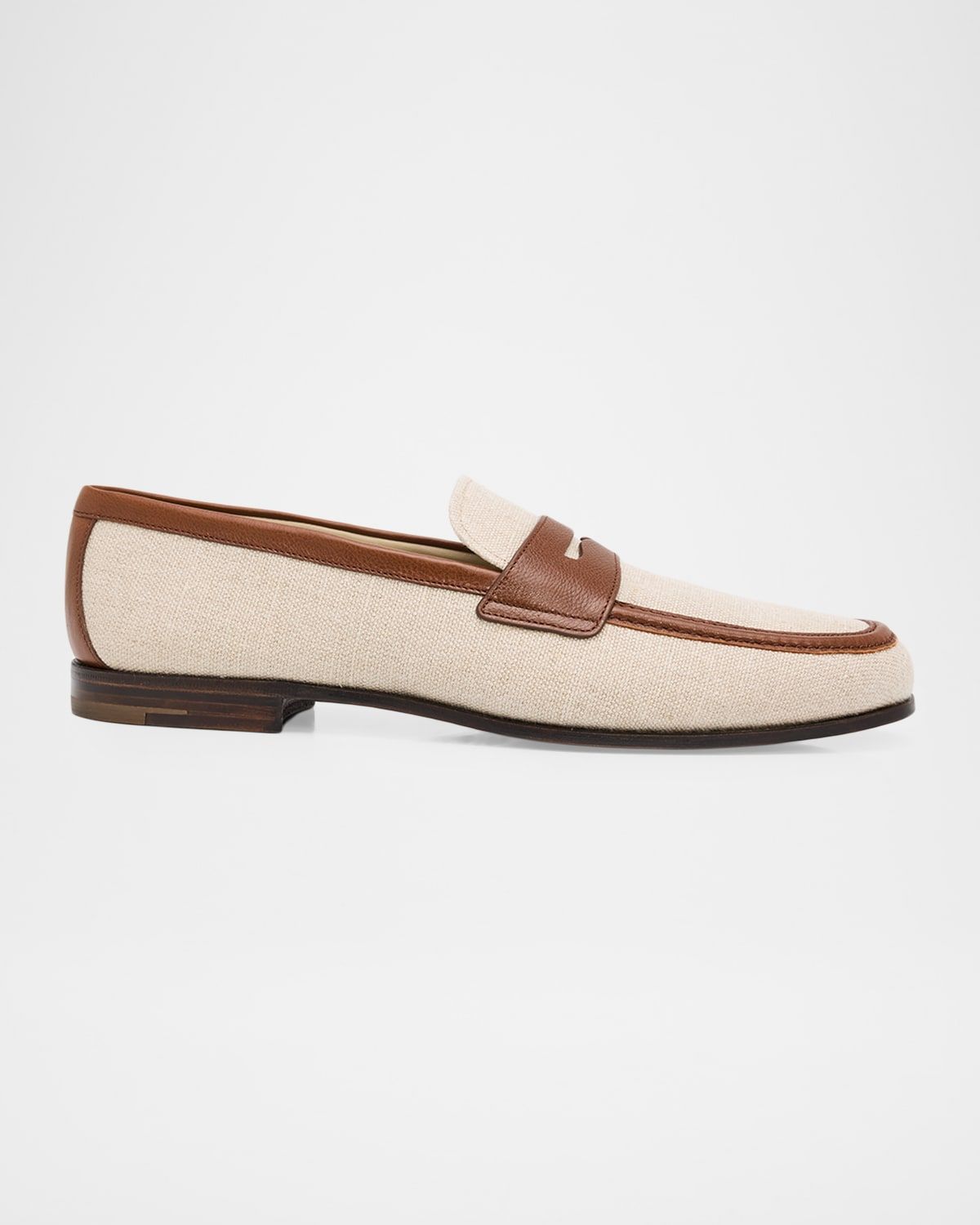 Men & apos;s Rother Linen & Leather Penny Loafers