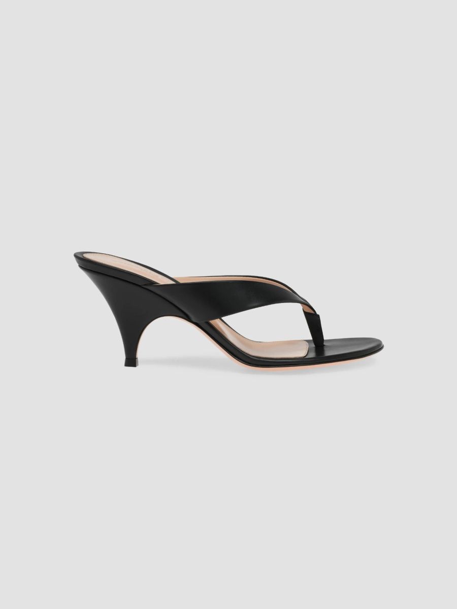 Gianvito Rossi Women's Sofia 70MM Leather Sandals - Black - Size 12