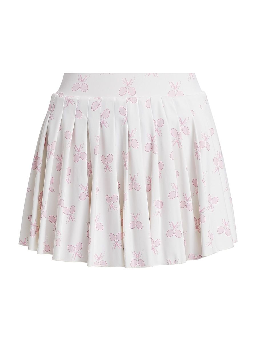 Women's Dancia Racket Print Fit & Flare Skort - Victory White - Size Small